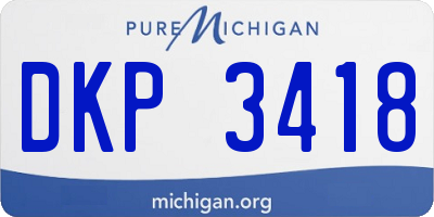 MI license plate DKP3418