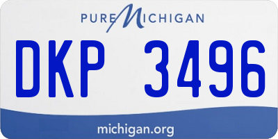 MI license plate DKP3496