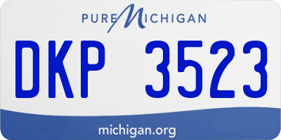 MI license plate DKP3523