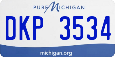 MI license plate DKP3534
