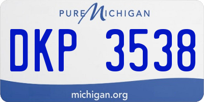 MI license plate DKP3538