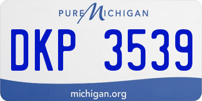 MI license plate DKP3539