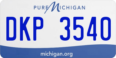 MI license plate DKP3540
