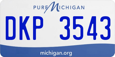 MI license plate DKP3543