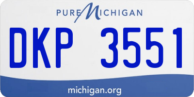 MI license plate DKP3551