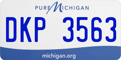 MI license plate DKP3563