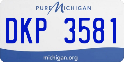MI license plate DKP3581