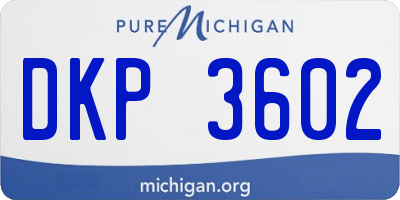 MI license plate DKP3602