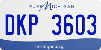 MI license plate DKP3603