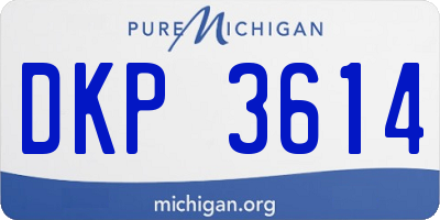 MI license plate DKP3614