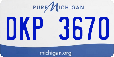 MI license plate DKP3670