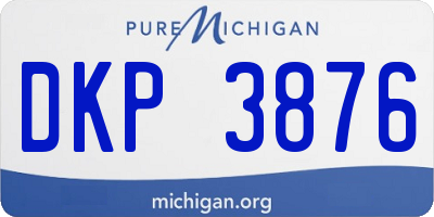 MI license plate DKP3876
