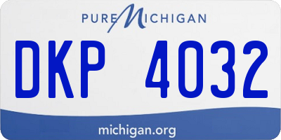 MI license plate DKP4032