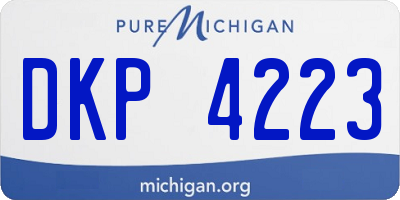 MI license plate DKP4223