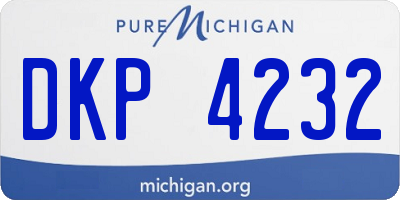 MI license plate DKP4232