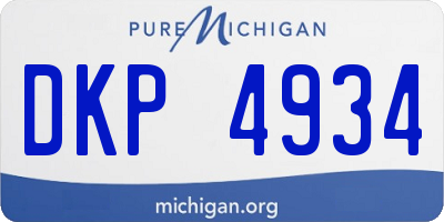 MI license plate DKP4934