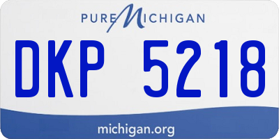 MI license plate DKP5218