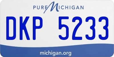 MI license plate DKP5233