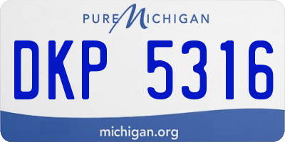 MI license plate DKP5316