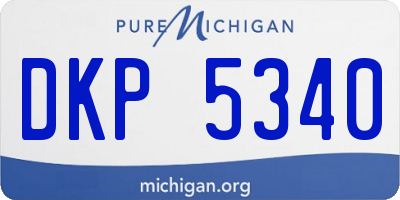 MI license plate DKP5340