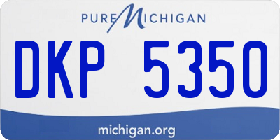 MI license plate DKP5350