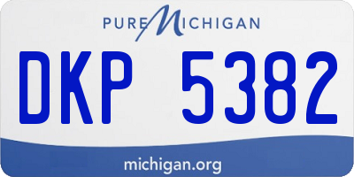 MI license plate DKP5382
