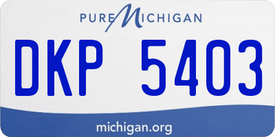 MI license plate DKP5403