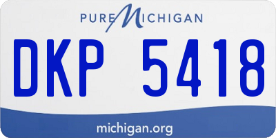 MI license plate DKP5418