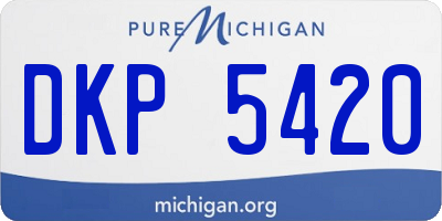 MI license plate DKP5420