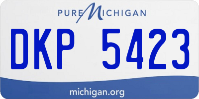 MI license plate DKP5423