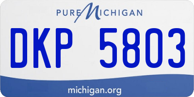 MI license plate DKP5803