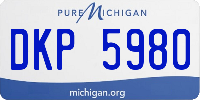 MI license plate DKP5980