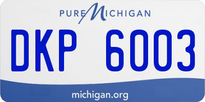 MI license plate DKP6003