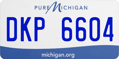 MI license plate DKP6604