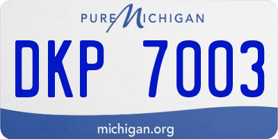 MI license plate DKP7003