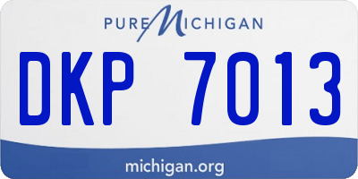 MI license plate DKP7013