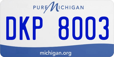 MI license plate DKP8003