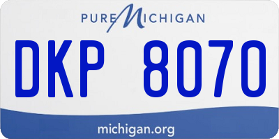 MI license plate DKP8070