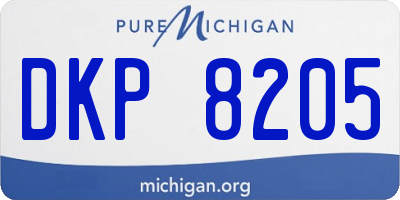 MI license plate DKP8205