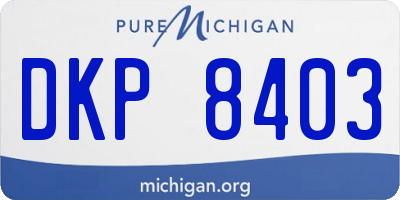 MI license plate DKP8403