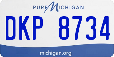 MI license plate DKP8734