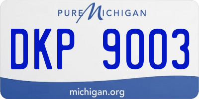 MI license plate DKP9003