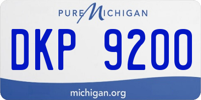 MI license plate DKP9200