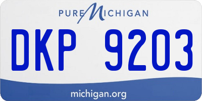 MI license plate DKP9203