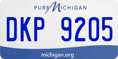 MI license plate DKP9205
