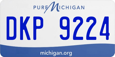 MI license plate DKP9224