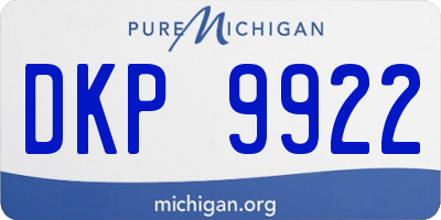 MI license plate DKP9922