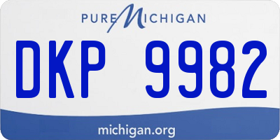 MI license plate DKP9982