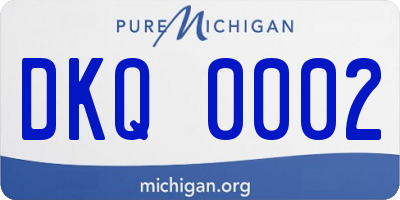 MI license plate DKQ0002