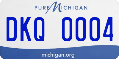 MI license plate DKQ0004